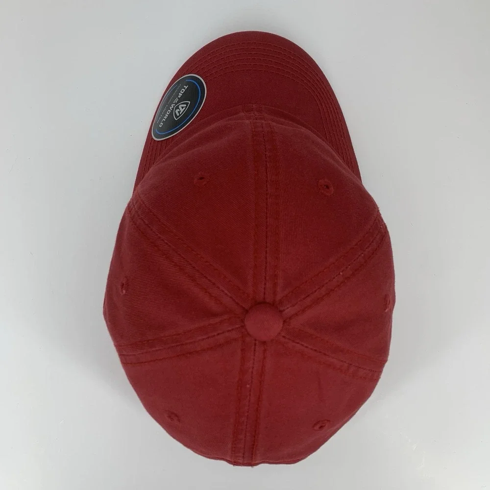 Top of the World Blank Hat Crimson Red Adjustable Strap TOW Dad Baseball Cap